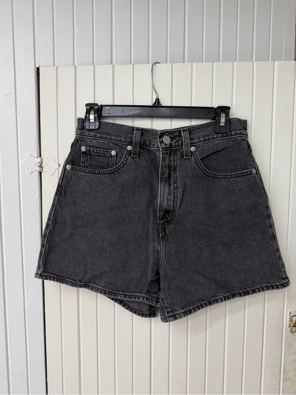Levi's High Waist Black Denim Shorts